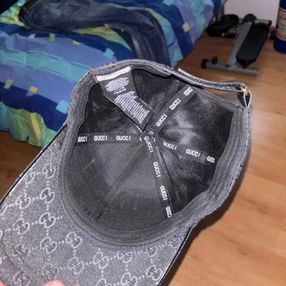 Gucci Black and Gray Monogram Cap